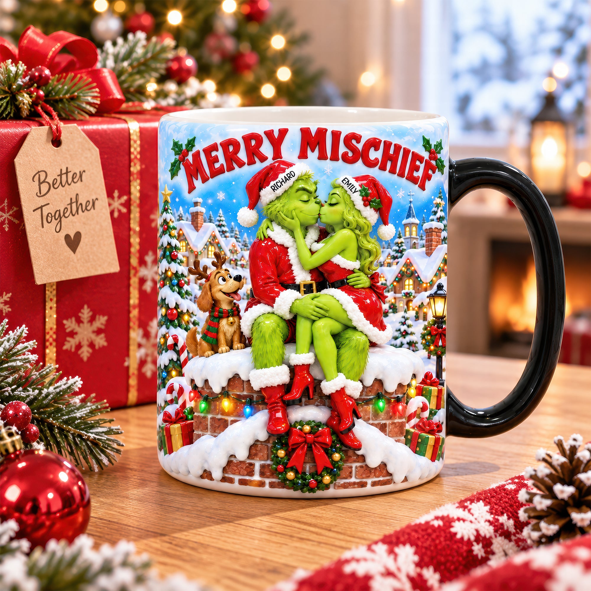 Merry Mischief Couples Magic Mug - Personalized Christmas Gift for Couples Coffee Mug PopCulturePrints