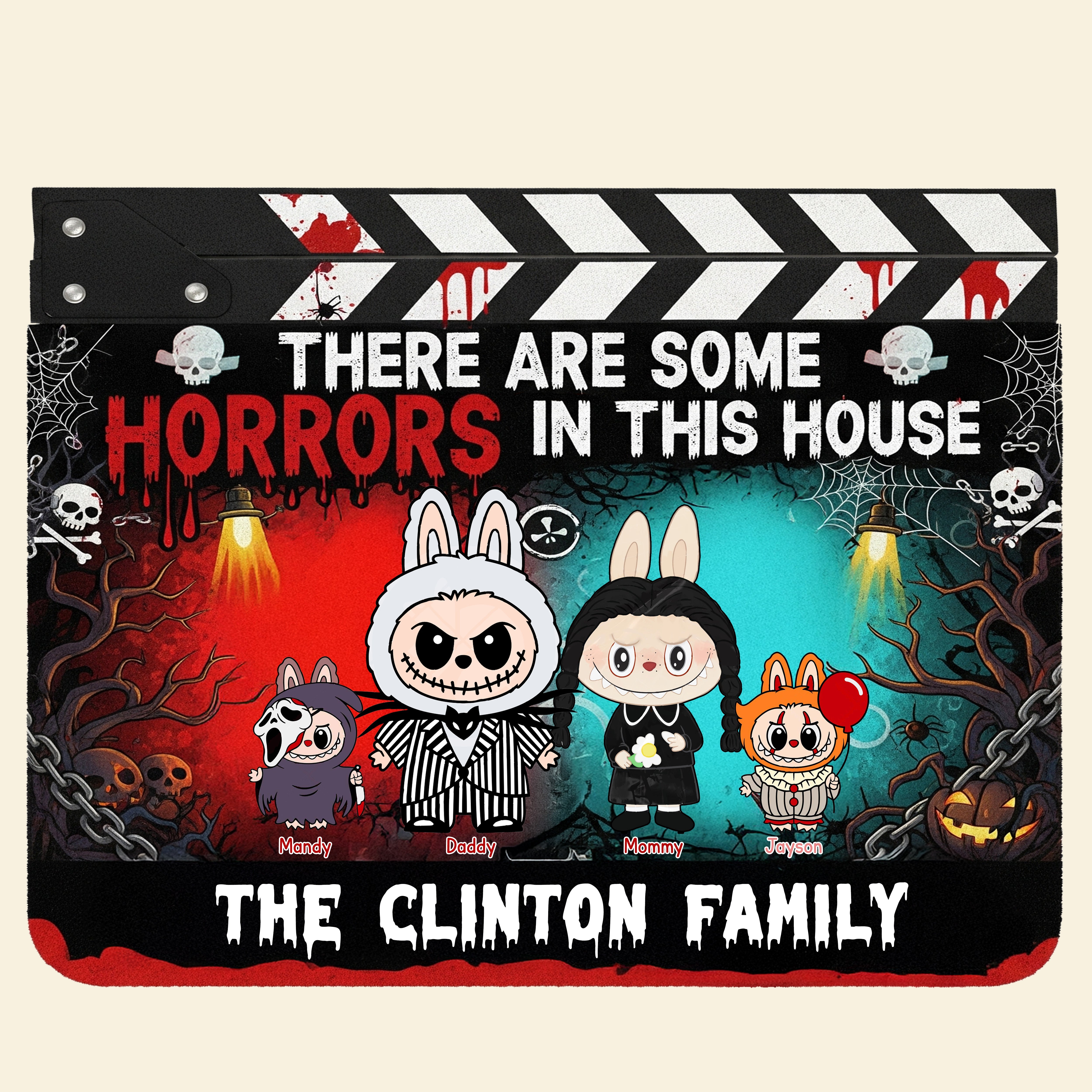 “Enter If You Dare!” - Horror Family Doormat - Personalized Halloween Gift for Families Doormat PopCulturePrints