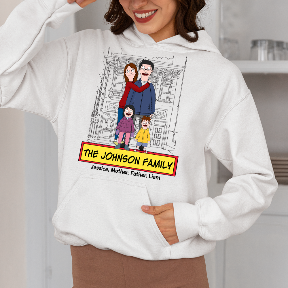Personalized Cartoon Family Sweatshirt - Custom Family Gift Shirts PopCulturePrints