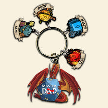 Load image into Gallery viewer, Personalized Dragon Dice Dad Keychain - Custom Father’s Day Gift Keychains PopCulturePrints
