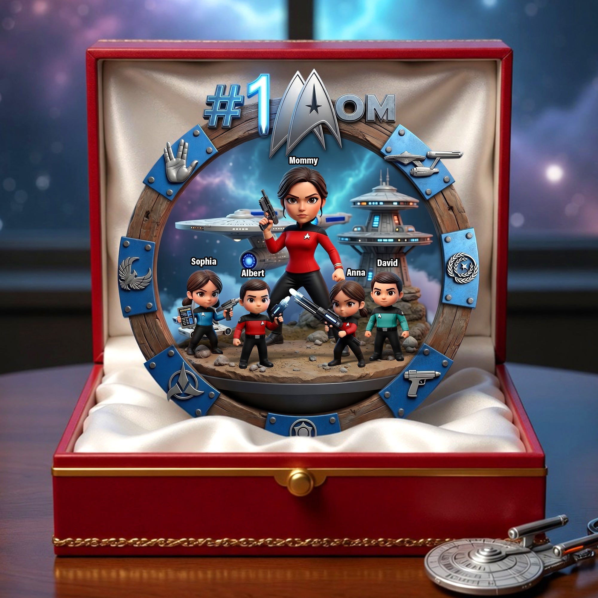 “#1 Mom” - Personalized Best Captain Mom Acrylic Plaque - Unique Gift for Mom, Grandma, and More Shaped Plaques PopCulturePrints