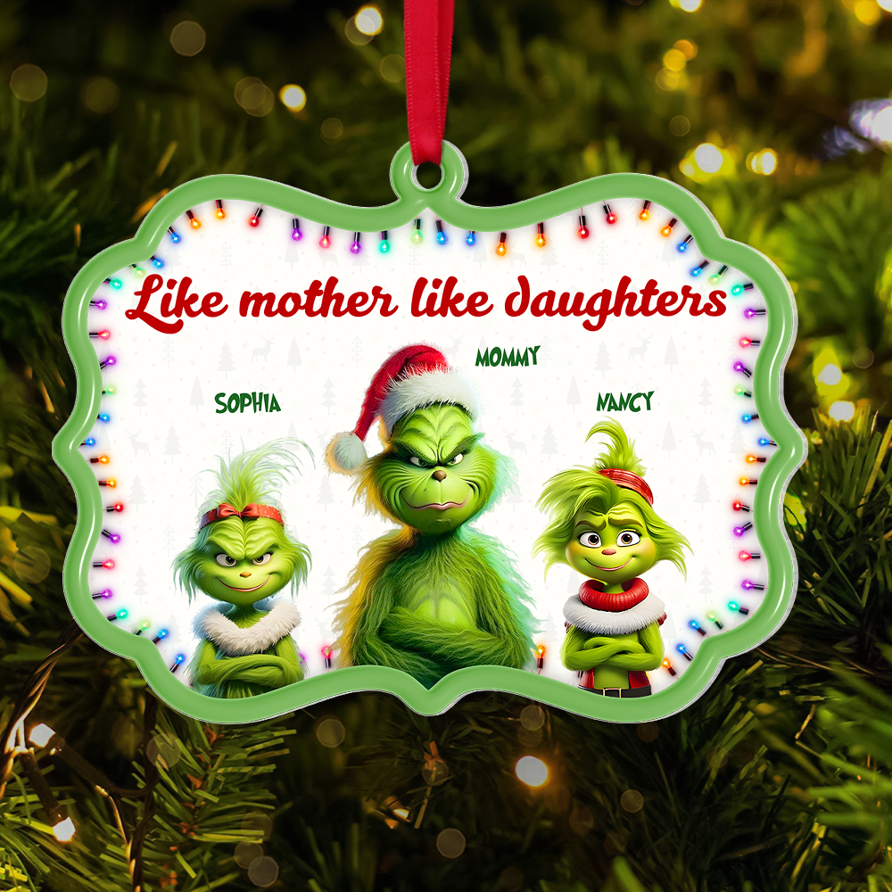 Personalized Grinch Family Christmas Ornament for Mom