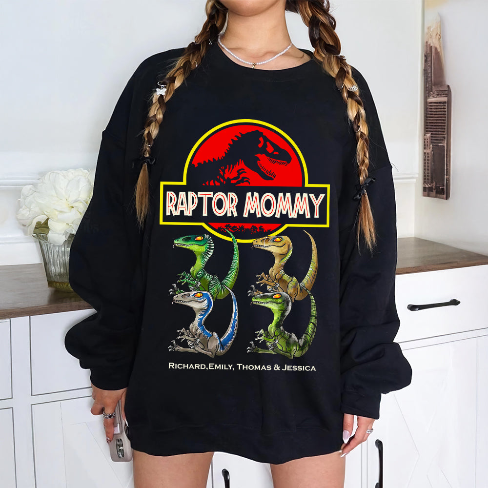 "Raptor Mommy, a unique expression of love" - Personalized Dinosaur Mom Shirt Shirts PopCulturePrints