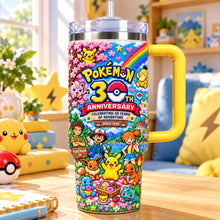 Load image into Gallery viewer, Celebrate 30 Years of Adventure with Personalized Pokémon Tumbler - Perfect Gift for Game Lovers!
