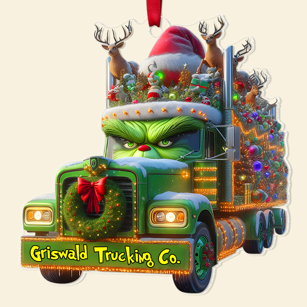 Customized Christmas Truck Ornament - Save Christmas in Style Ornament PopCulturePrints