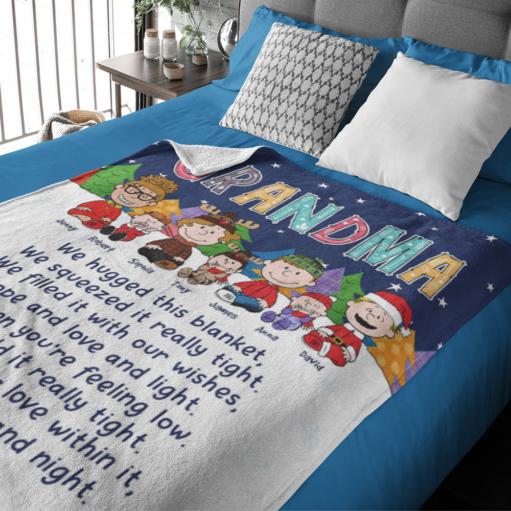 Personalized Grandma Christmas Blanket - Custom Family Design Blanket PopCulturePrints