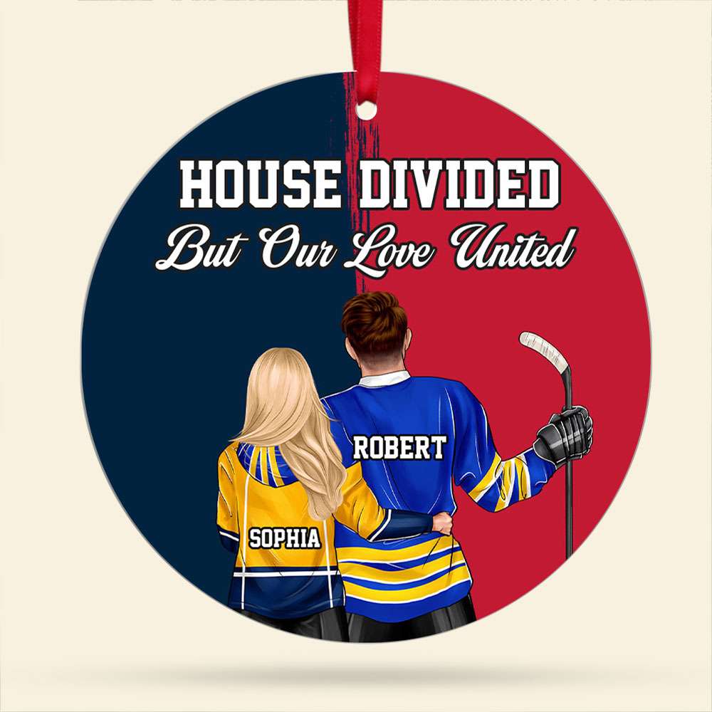Custom Hockey Couple Ornament - Personalized Christmas Gift | Valentine's Day Gifts Ornament PopCulturePrints