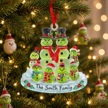 Load image into Gallery viewer, Celebrate Togetherness with Our Cute Grouchy Mischief Snowman Family Ornament - Personalized Christmas Gift for Everyone
