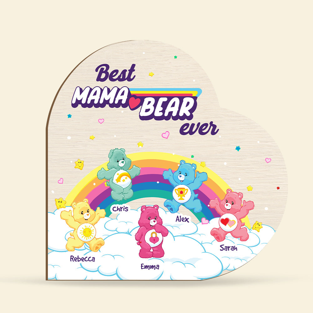 Best Mama Bear Ever Personalized Wooden Sign Wood Sign PopCulturePrints