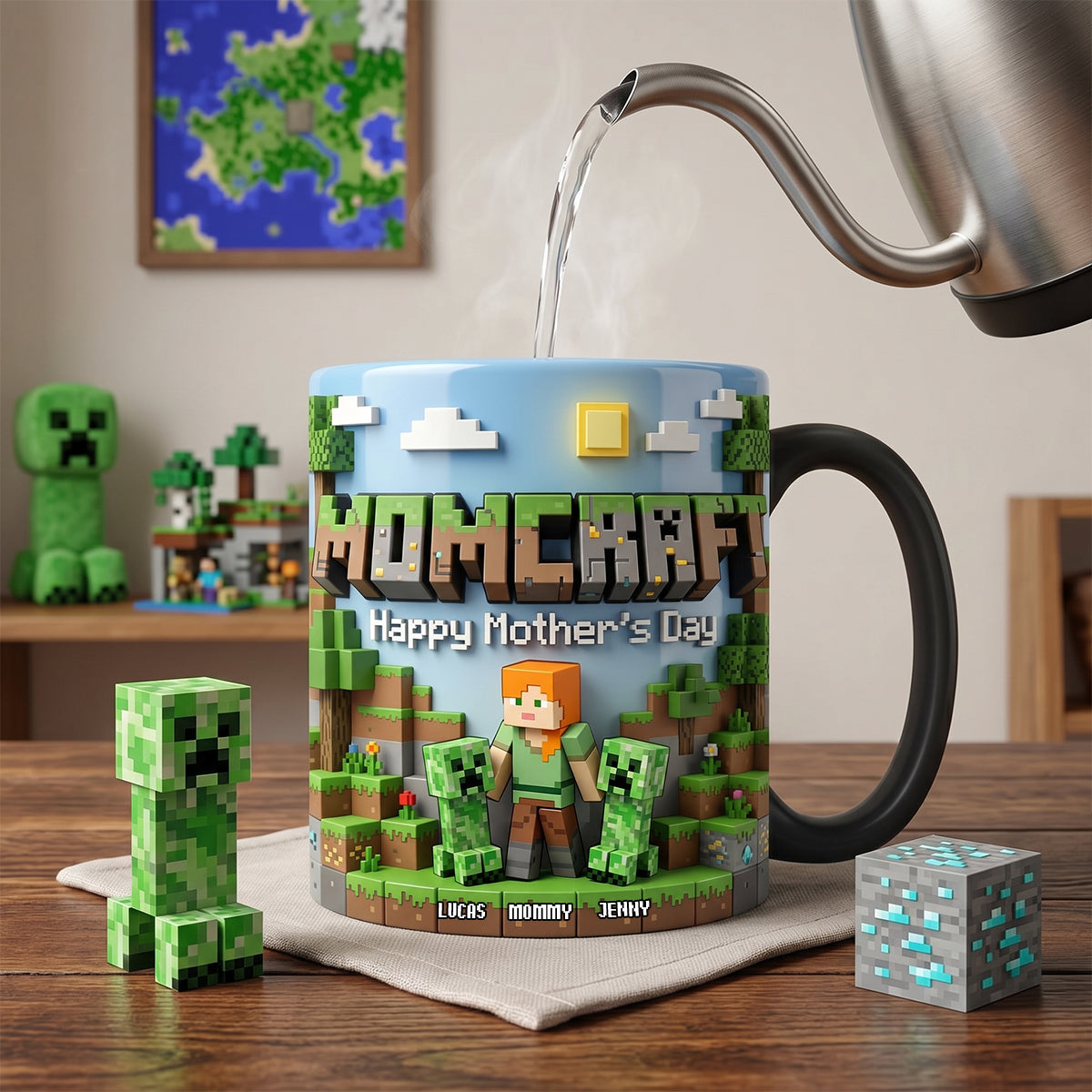 Momcraft: Celebrate Your Unique Journey - Personalized Magic Mug for Moms and Grandmothers Coffee Mug PopCulturePrints