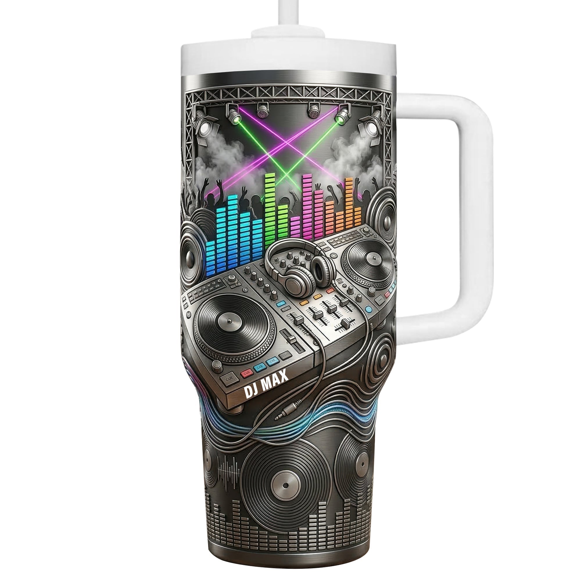 “Spin Your Style!” - DJ Controller 40oz Tumbler - Personalized Gift for Music Lovers Tumbler Cup PopCulturePrints