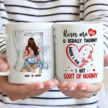 Load image into Gallery viewer, Personalized Couple Coffee Mug - Roses are Red Design Coffee Mug PopCulturePrints

