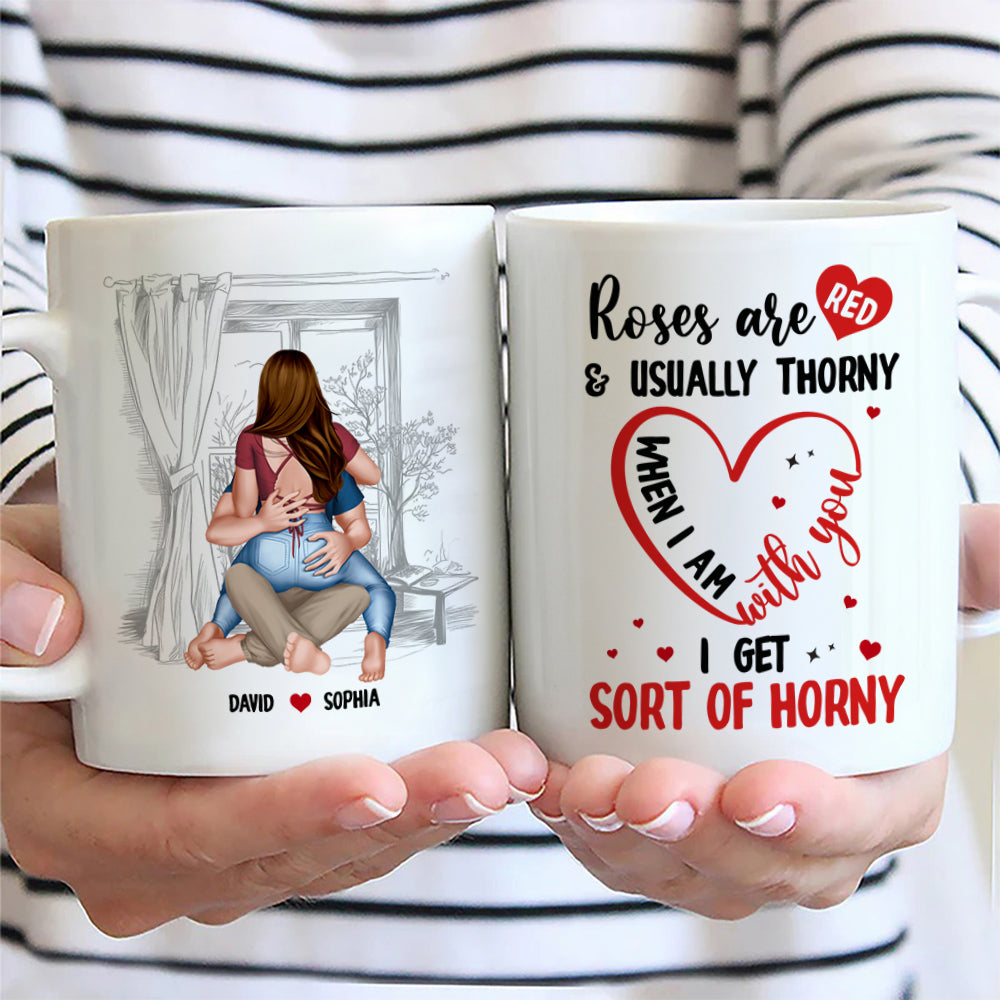 Personalized Couple Coffee Mug - Roses are Red Design Coffee Mug PopCulturePrints