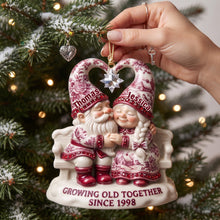 Load image into Gallery viewer, Growing Old Together - Couple Toile de Jouy Acrylic Ornament - Personalized Christmas Gifts
