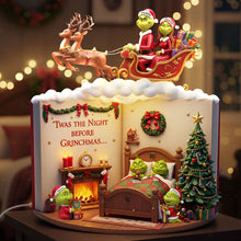Load image into Gallery viewer, &quot;Twas the Night Before Grinchmas...&quot; - Green Family Storybook Light Box - Personalized Gift for Family Light Box PopCulturePrints
