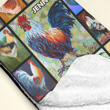 Load image into Gallery viewer, Personalized Chicken Lover Blanket - Custom Rooster Art Blanket PopCulturePrints
