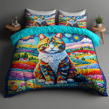 Load image into Gallery viewer, Vibrant Cat Lovers Quilt Bedding Set Blanket PopCulturePrints
