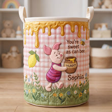 Load image into Gallery viewer, “You’re Sweet as Can Bee” - Sweet Quilt Laundry Basket - Personalized Gift for Kids
