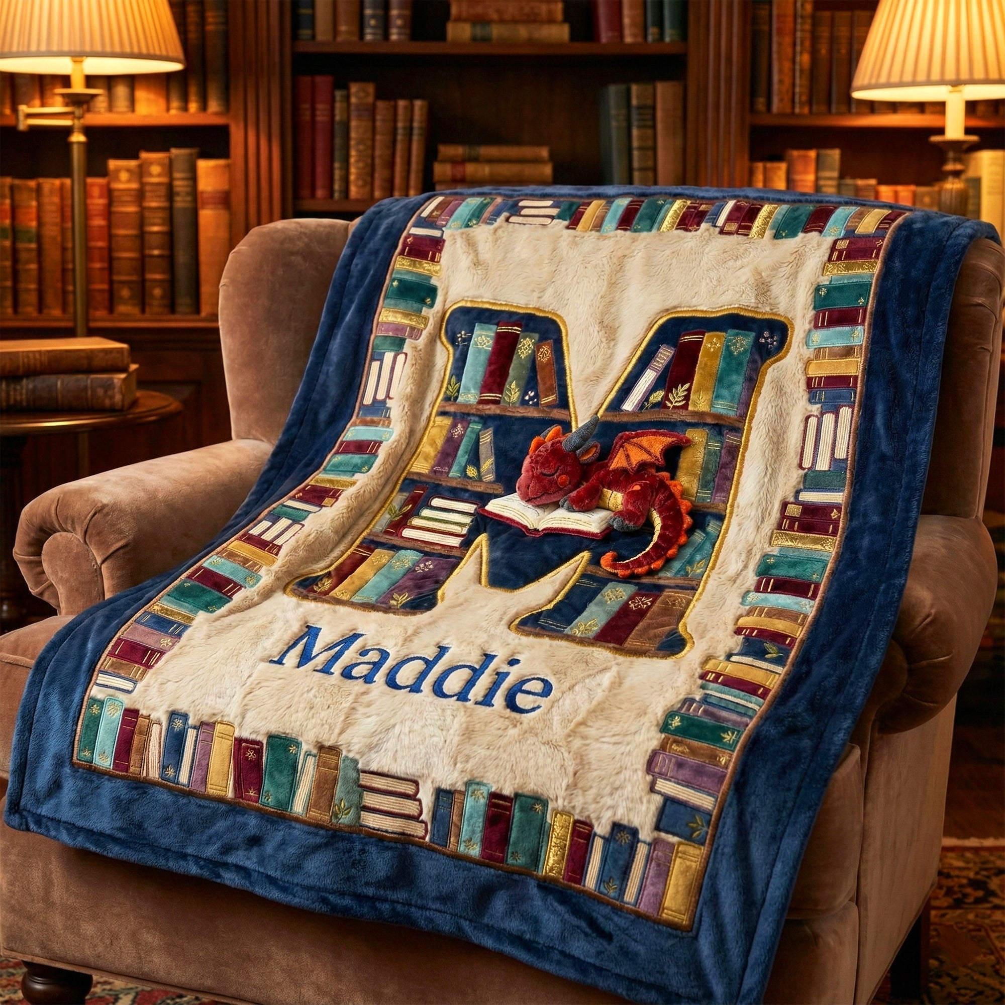 "Unleash Your Imagination with a Cozy Touch" - Fantasy Book Dragon Blanket, Personalized Gift for Book Lovers Blanket PopCulturePrints