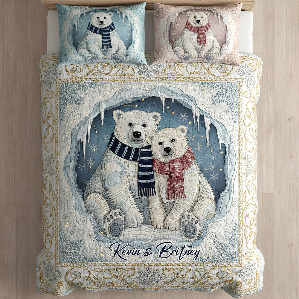 Keep Warm with Love: Couple Personalized Quilt Bedding Set - Gift for Couples, Anniversaries, and New Home Bedding Set PopCulturePrints