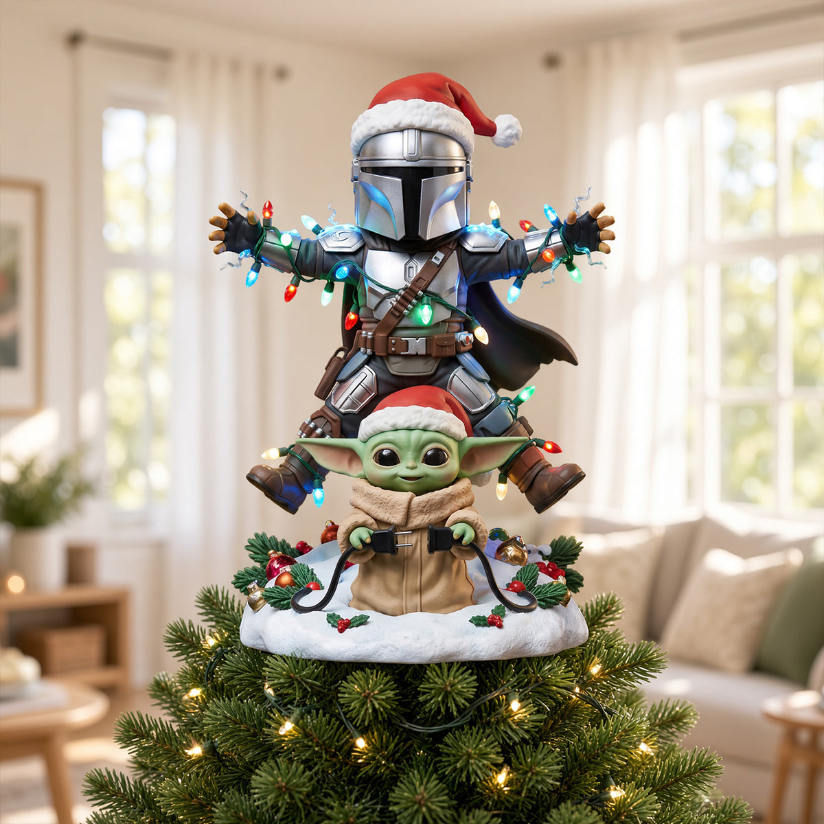 Funny Space Aliens Tree Topper - Personalized Christmas Gift for Sci-Fi Lovers