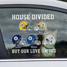 Load image into Gallery viewer, Personalized Family Football Team Car Decal - House Divided, Love United Decal Sticker PopCulturePrints
