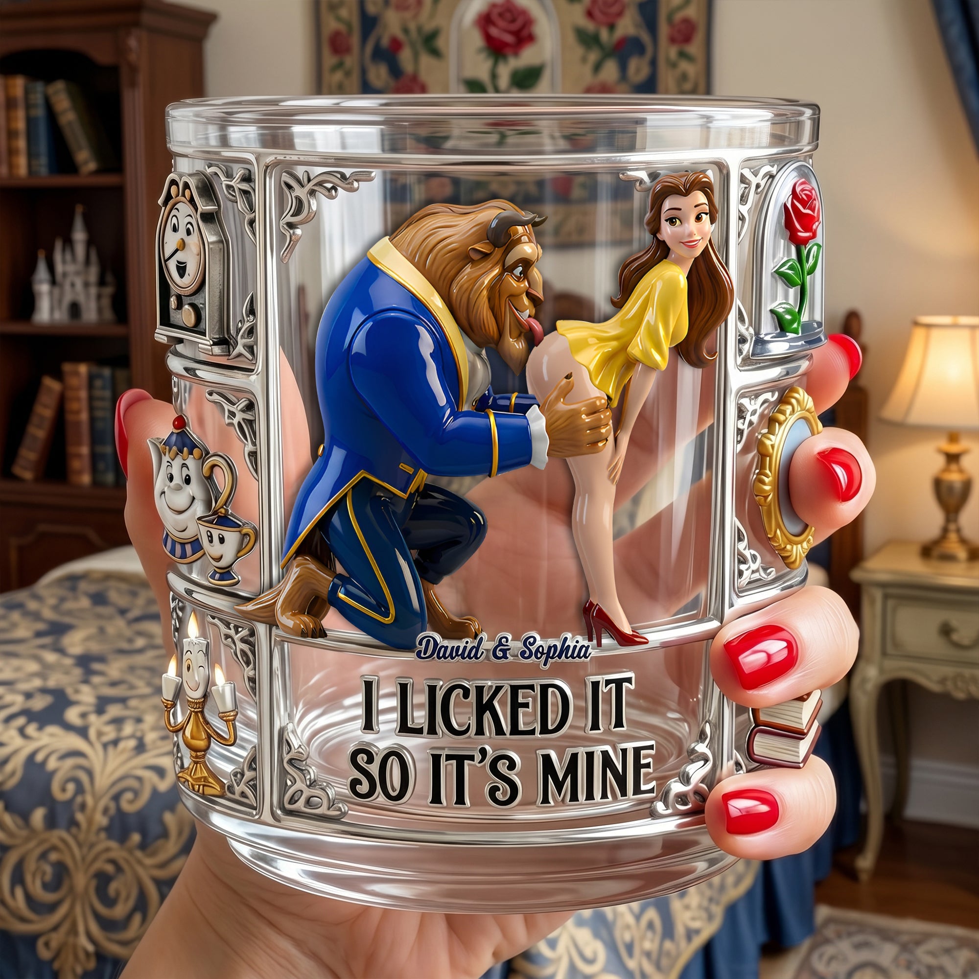I Licked It So It's Mine - Naughty Couples Drinking Glass | Personalized Gift For Couples Glass PopCulturePrints