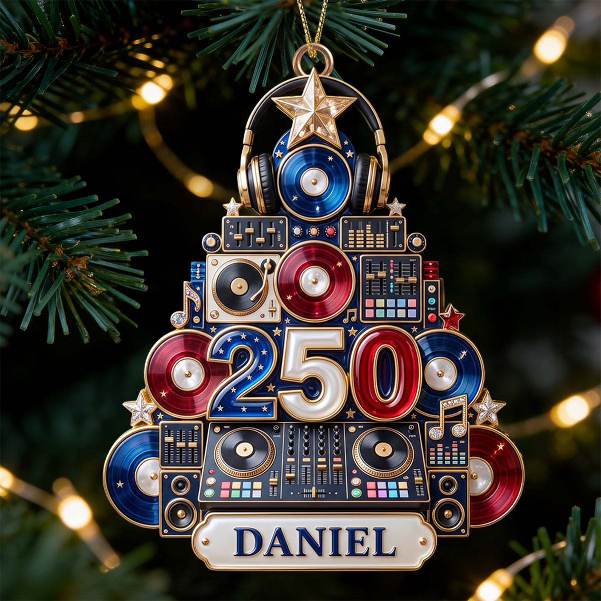 Celebrate the Beat - DJ Holiday Christmas Ornament - Personalized Gifts