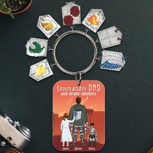 Personalized Anime-Inspired Dad Keychain - Father's Day Gift Keychains PopCulturePrints