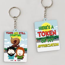 Load image into Gallery viewer, Personalized Couple Keychain - Unique Valentine&#39;s Day Gifts for Lovebirds Keychains PopCulturePrints
