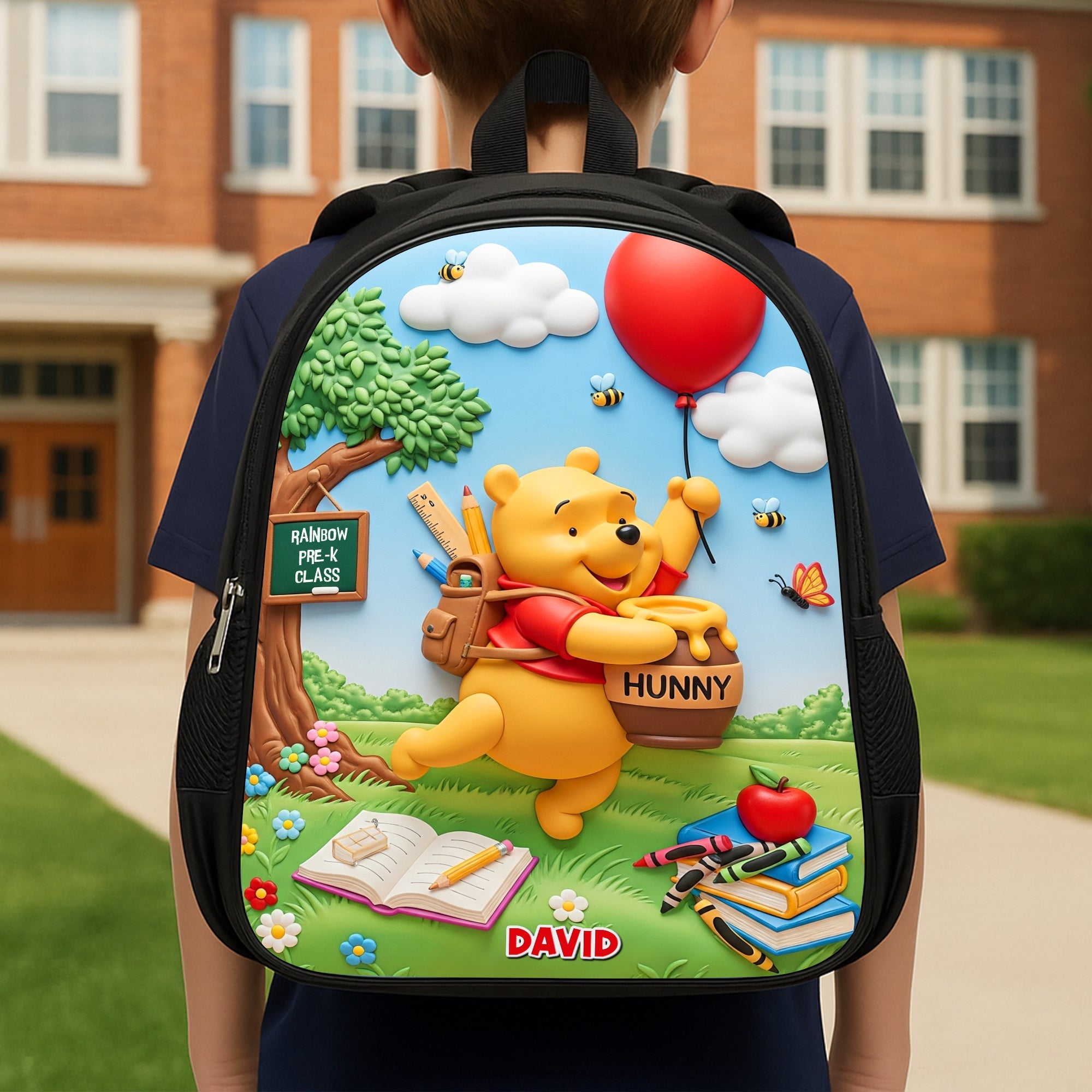 “Let Imagination Soar!” – Floating To School Cute Cartoon Kid School Bag – Personalized Gifts for Kids Backpack PopCulturePrints