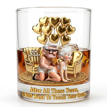 Load image into Gallery viewer, After All These Years, I Still Want To Touch Your Butt - Funny Old Couple Round Glass - Personalized Gift for Couples Glass PopCulturePrints
