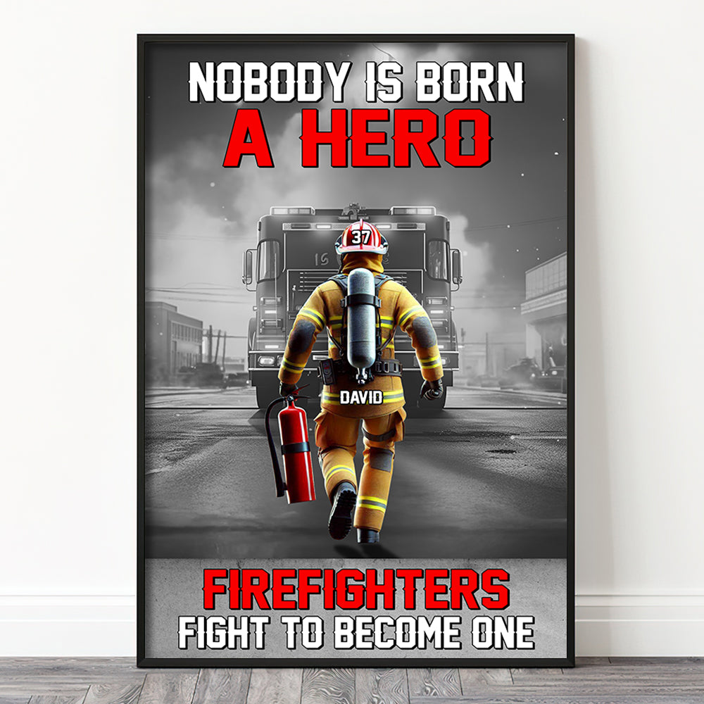Personalized Firefighter Canvas Print - A Hero Is Made Poster & Canvas PopCulturePrints