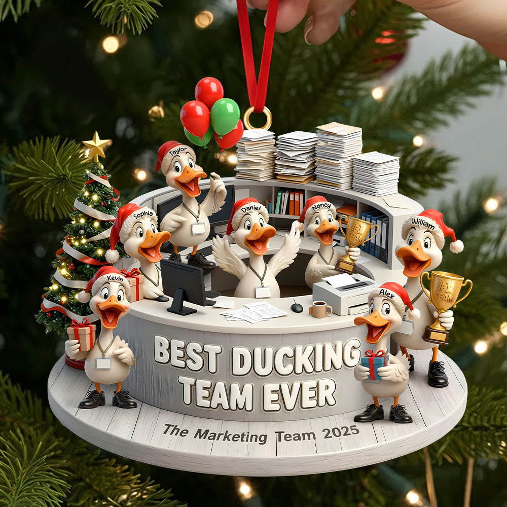 Best Ducking Team Ever Ornament - Personalized Fun Duck Gift for Coworkers Ornament PopCulturePrints