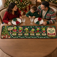 Load image into Gallery viewer, “Presents This Way” - Personalized Mischievous Family Quilted Table Runner - Unique Gifts for Christmas Celebrations
