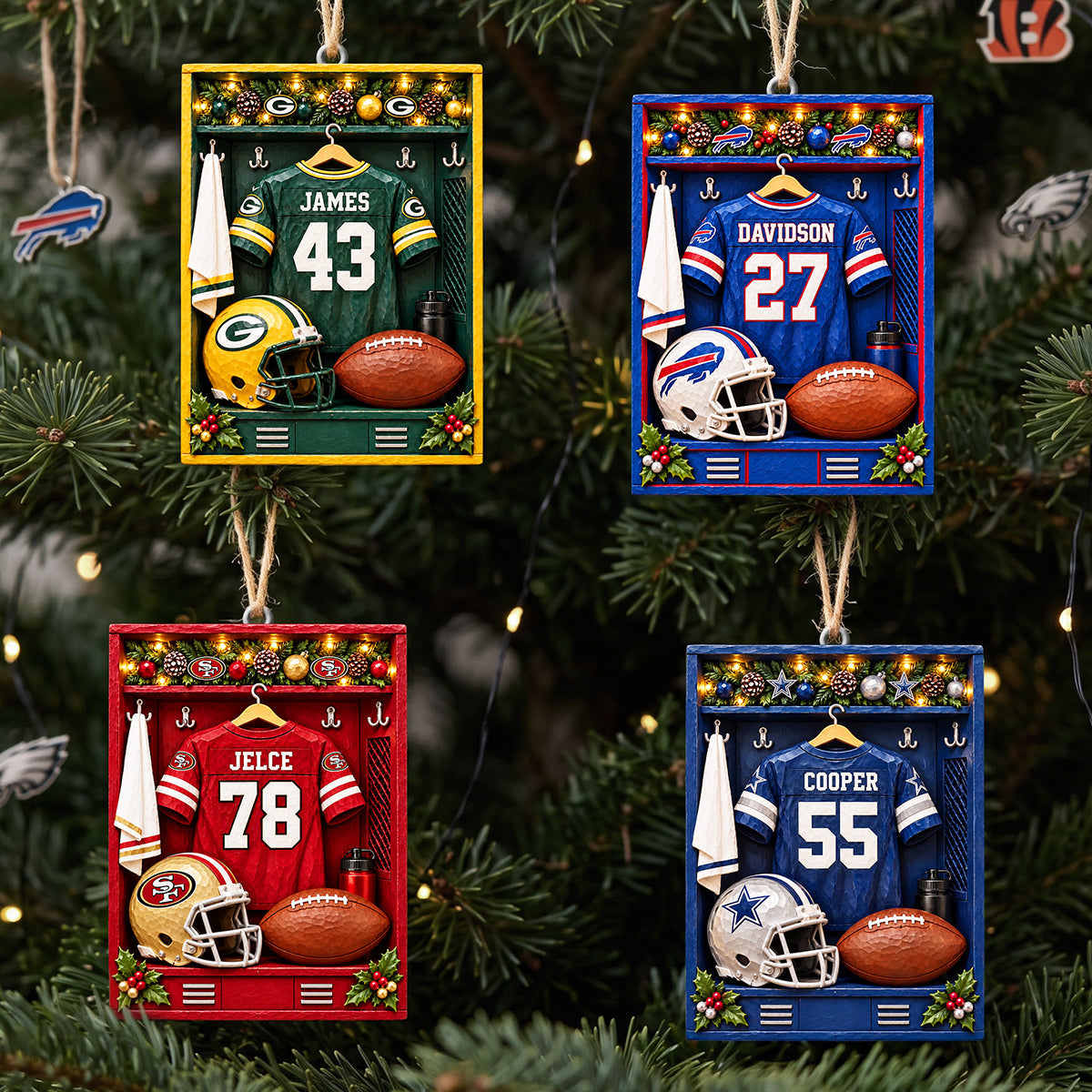 Celebrate the Season with Our Personalized Christmas Locker Room Acrylic Ornament – Perfect for Sport Lovers! Ornament PopCulturePrints