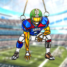 Load image into Gallery viewer, “Score Big with Personalized Touch!” - Football Player Suncatcher Ornament - Custom Gift for Football Lovers Ornament PopCulturePrints
