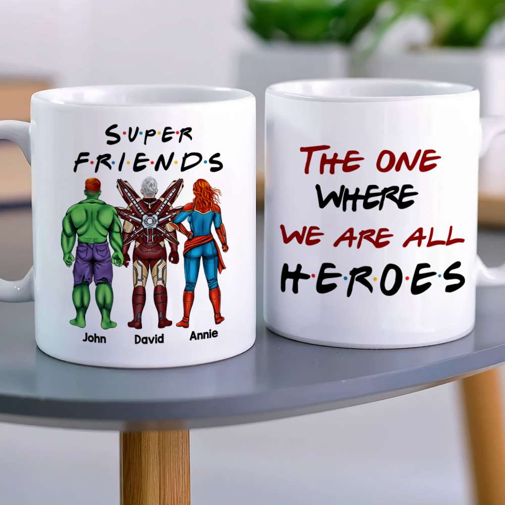 Super Friends Personalized Hero Mug Coffee Mug PopCulturePrints