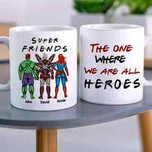 Load image into Gallery viewer, Super Friends Personalized Hero Mug Coffee Mug PopCulturePrints
