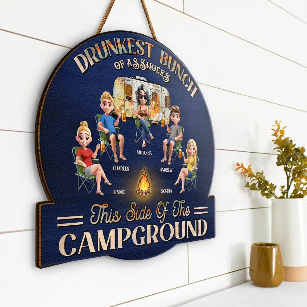 Camping We're Drunks - Personalized Custom Shaped Wood Sign Wood Shaped Sign PopCulturePrints