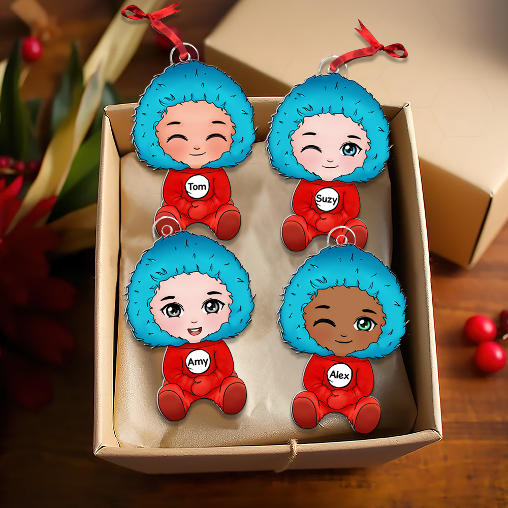 Personalized Chibi Girl Christmas Ornaments - Custom Acrylic Valentine’s Day Gifts Ornament PopCulturePrints
