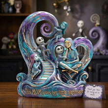 Load image into Gallery viewer, This MOM Loves Her Little Nightmares - Personalized Horror Mom Acrylic Plaque - Unique Gift for Mom, Grandma Shaped Plaques PopCulturePrints

