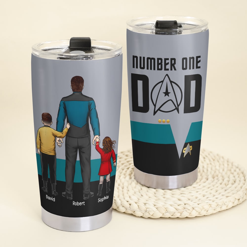 Personalized 'Number One Dad' Tumbler - Star-Inspired Design