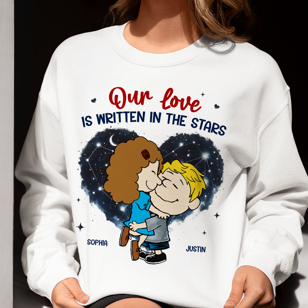 Personalized Couple Sweatshirt - Love is Written in the Stars | Valentine's Day Gifts Shirts PopCulturePrints