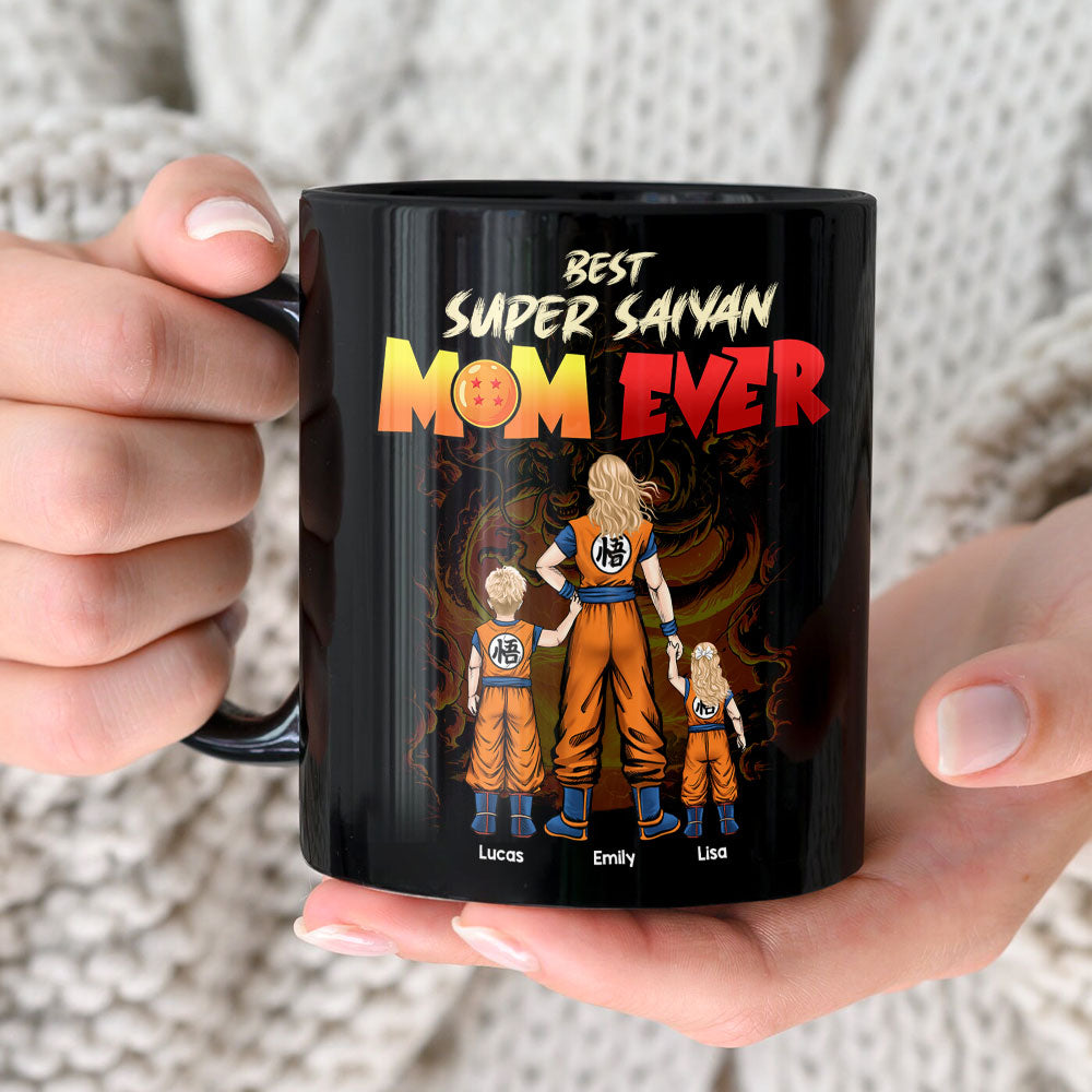 Personalized Super Saiyan Mom Coffee Mug - Customized Gift for Mother's Day Coffee Mug PopCulturePrints