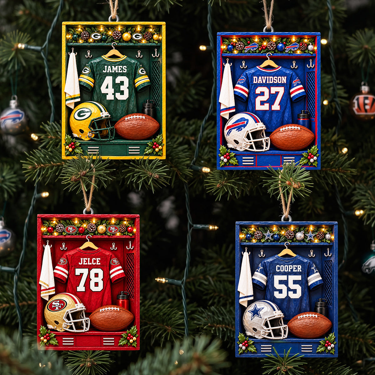 Celebrate the Season with Our Personalized Christmas Locker Room Acrylic Ornament – Perfect for Sport Lovers! Ornament PopCulturePrints