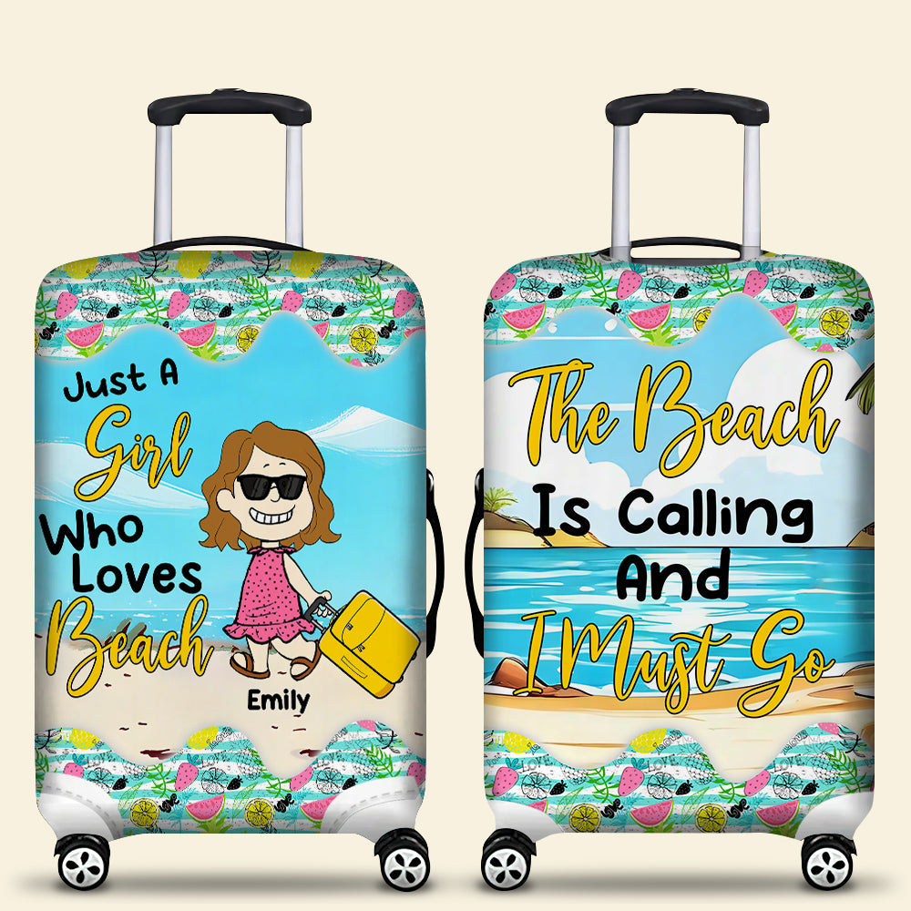 Personalized Beach Lover Suitcase Cover