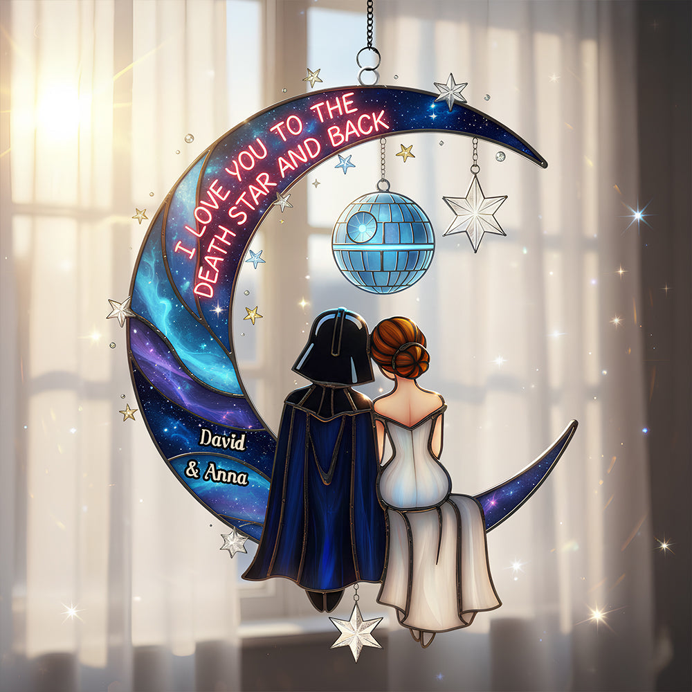 Love Beyond the Stars - Personalized Cosmic Couple Suncatcher Ornament Ornament PopCulturePrints