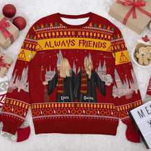 Load image into Gallery viewer, Personalized Always Friends Christmas Ugly Sweatshirt - Magical Theme
