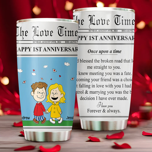 Personalized Couples Tumbler - Perfect Anniversary and Valentine's Day Gifts Tumbler Cup PopCulturePrints